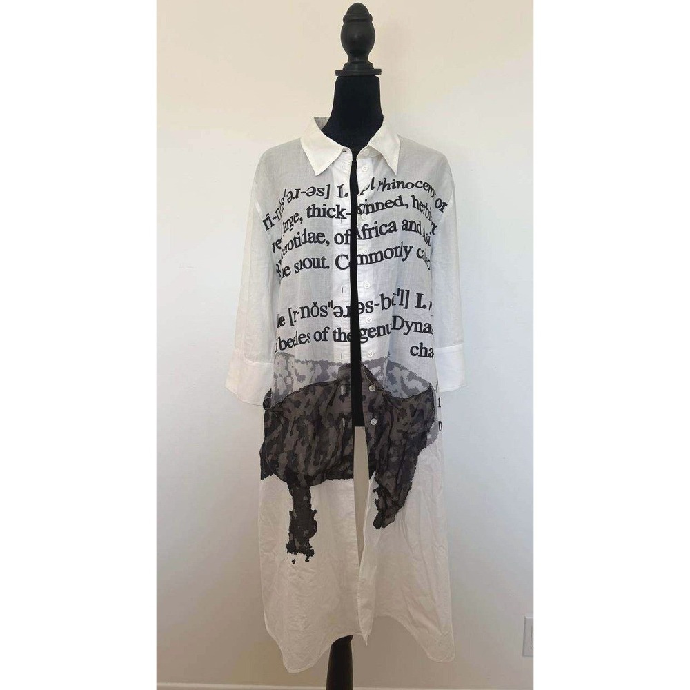 Rundholz Cotton Silk Art to Wear Avant Garde Shirt Dress Tunic, XL